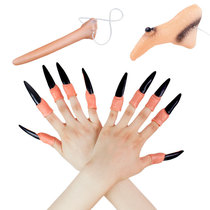 Halloween props witch fake nose Pinocchio long nose cosplay dress vampire zombie nails