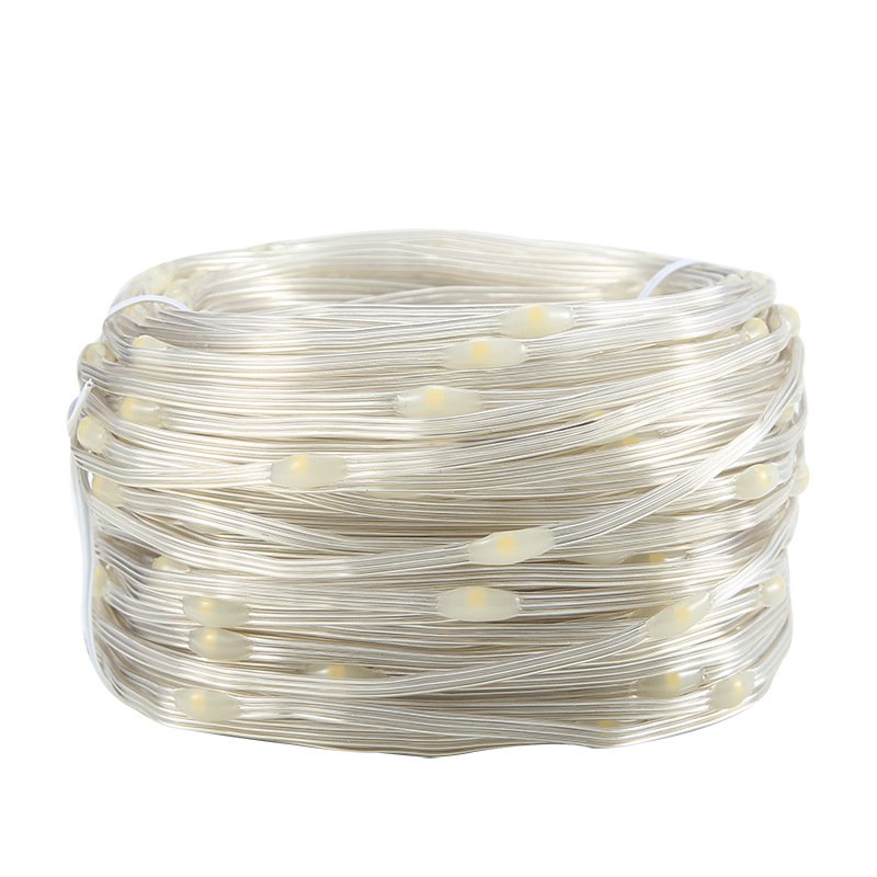 Small colored lights, flashing lights, string lights, starry sky outdoor waterproof low-voltage tree lights, garden lights, string led solar leather wire lights Item Picture