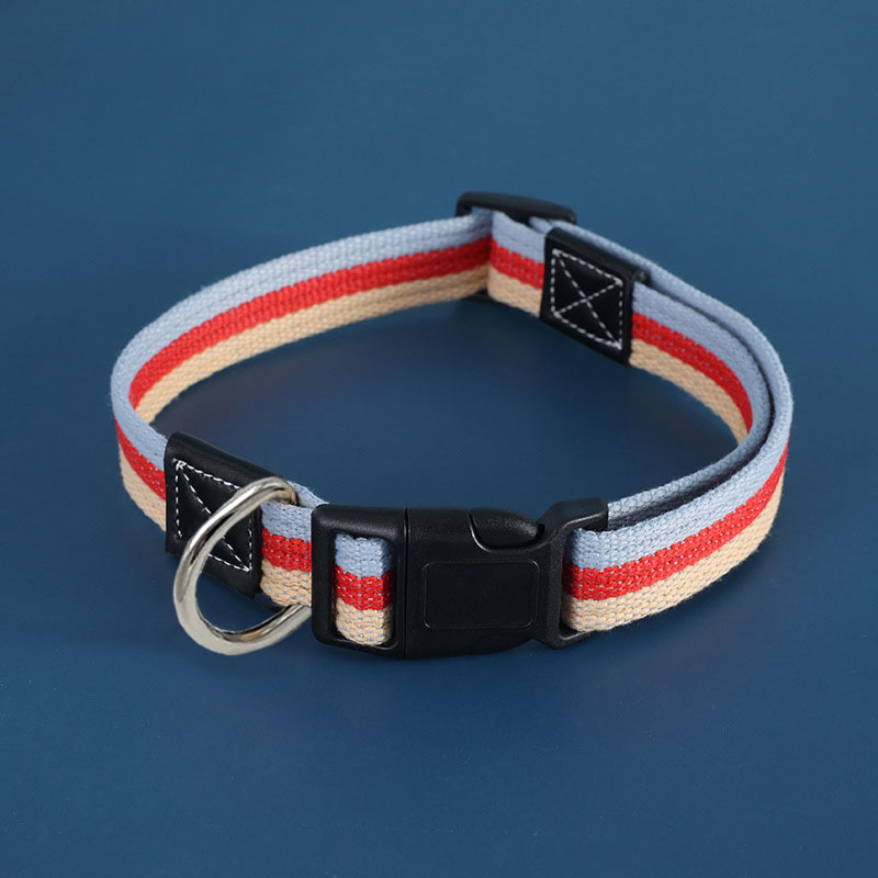 Factory direct sales of pet collars, dog neck rings, thickened canvas webbing, adjustable buckles, dog walking and training neck covers details Picture