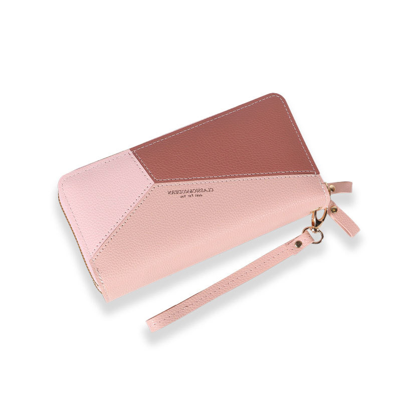 Trend Splicing Long Women's Purse Bag 2023 Trend Large Capacity Zipper Card Bag Convenient Function Purse details Picture