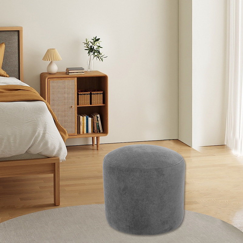 Small stools, household footstool, bedroom entrance shoe-changing stool, simple living room coffee table, round stool, velvet stool, dressing stool Specification image