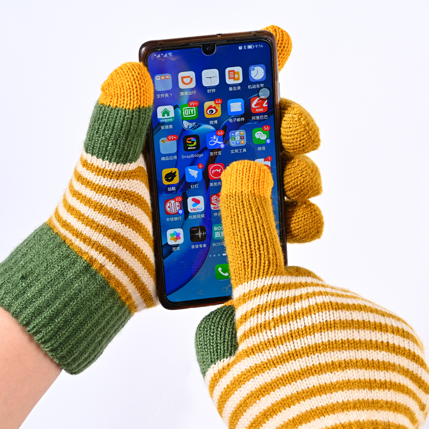 Fabricante invierno al aire libre a prueba de frío plus velvet engrosado doble capa térmica guantes de punto para adultos ciclismo pantalla táctil al por mayor para hombres y mujeres Specification image
