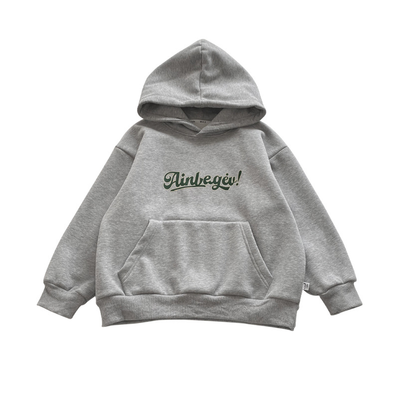 Children's winter clothing, boys' fleece hoodie 2024 autumn and winter new style, little boys' one-piece fleece warm hoodie top Item Picture