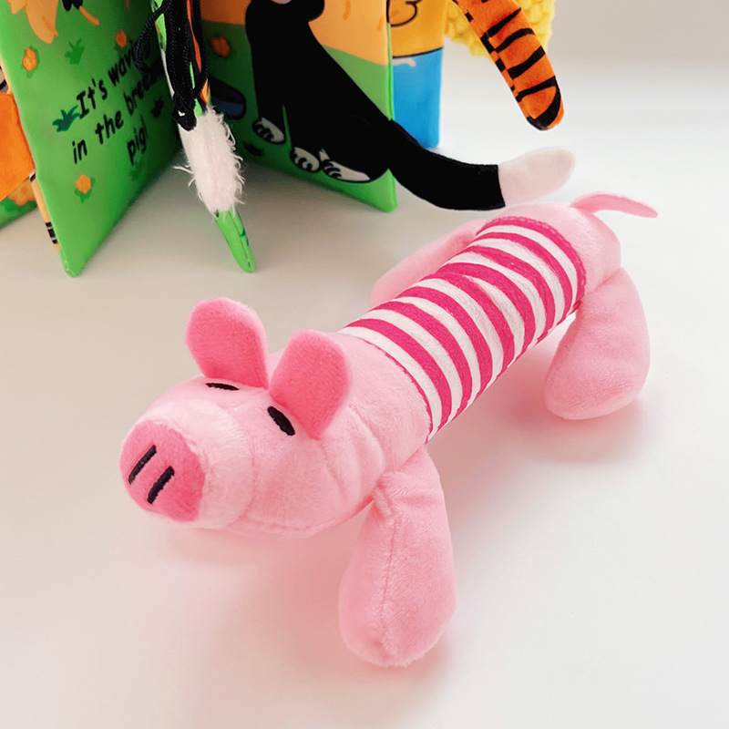 Pet dogs, cats, plush cartoon embroidery, durable and stress-relieving, ducks, little pigs, elephants, cute and vocal toy products Specification image