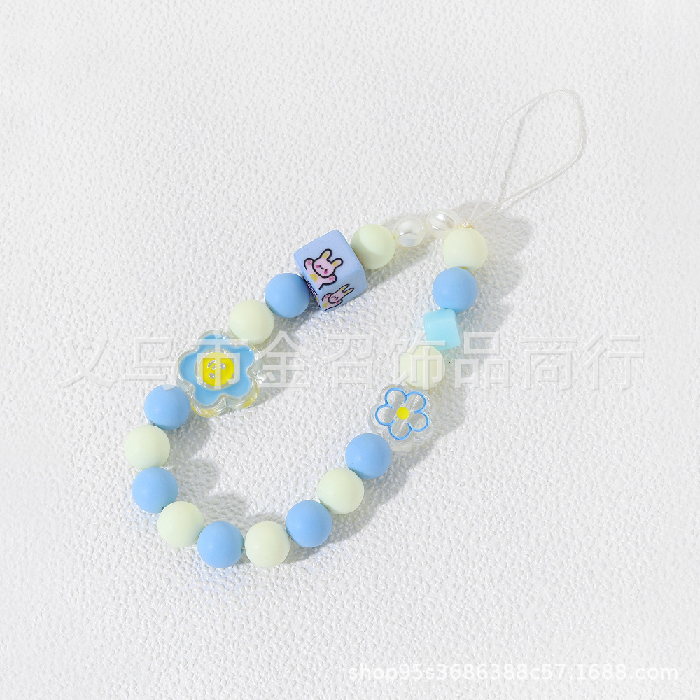 New diy phone case pendant with beads from Amazon in Europe and America, ins acrylic square phone pendant Specification image