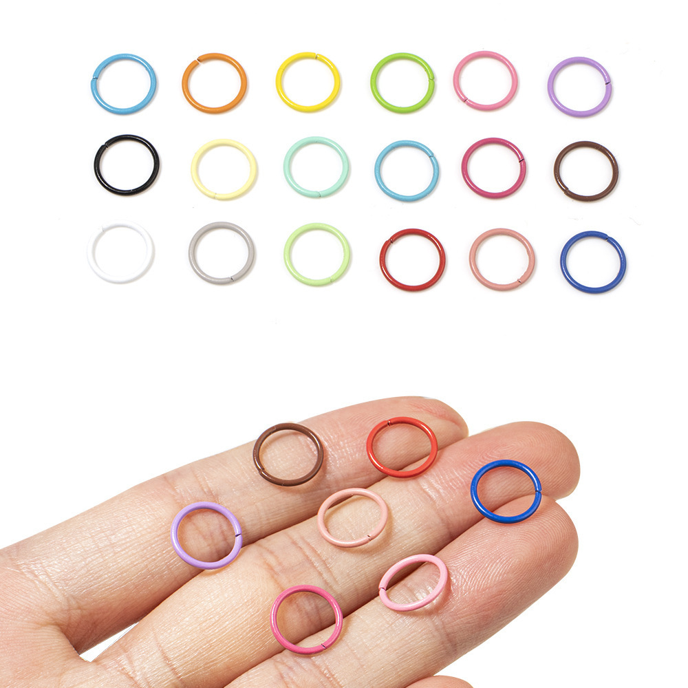 Colorful lacquered keychain, macaron-colored open ring, iron ring that can be opened for diy connection, metal ring accessory Specification image
