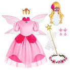 儿童超级玛丽马里奥游戏服圣诞粉色桃子碧琪公主裙Ins万圣节Peach