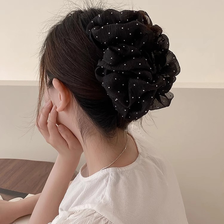 Double Mesh Cloud Bubble Grab Femininity Bow Hairpin Women's High Touch Back Head Shark Clip Headpiece