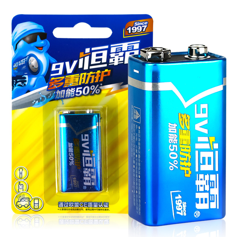 Hengba No. 5 and No. 7 batteries, carbon remote control batteries, children's toy batteries, supermarket card packs, large size batteries, 9v Item Picture