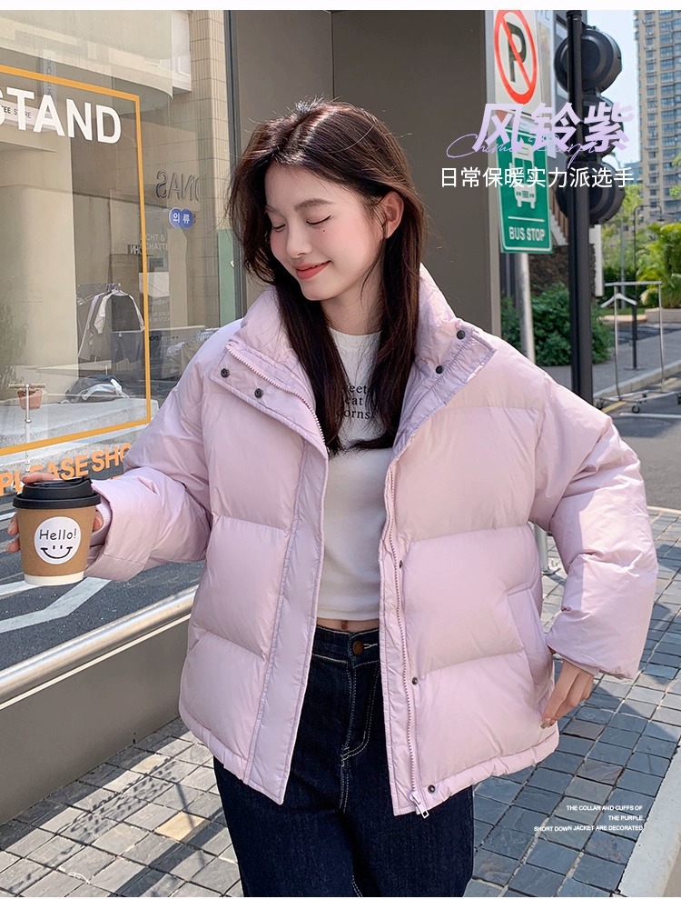 小个子羽绒服女2025冬季新款韩版宽松加厚95白鸭绒短款面包服批发详情3