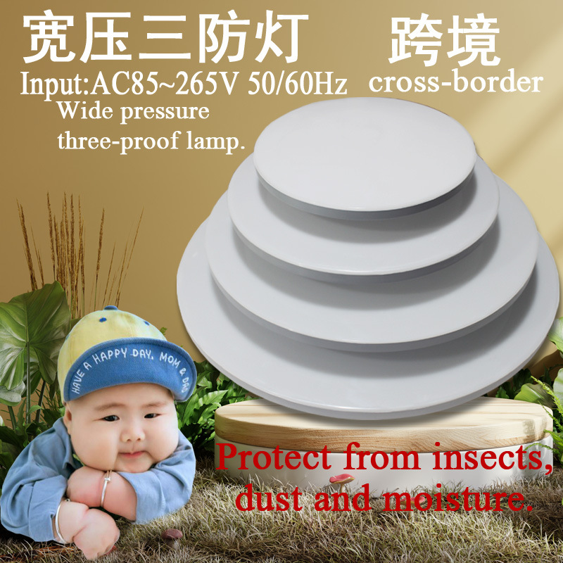 跨境85V110V265V宽压三防灯吸顶灯Wide   three-proof 厨房阳台灯