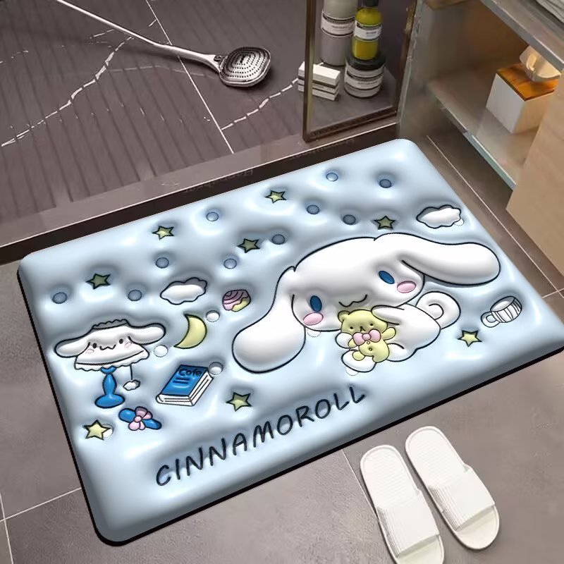 ins Expansion Wind 3D Small Flower Bathroom Mat, household bathroom entrance absorbent floor mat, Anti-slip Diatom mud floor mat Specification image
