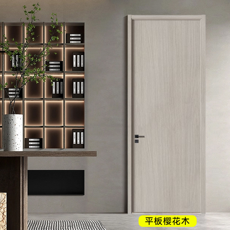 Manufacturers Solid Wood Bedroom Door Set Of Room Door Composite Carbon Crystal Facade Paint Light Luxury Door Simple Light Luxury Wholesale Set Specification drawing
