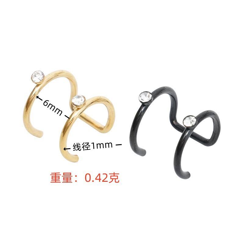 Wholesale stainless steel perforated ear clips without ear piercings, personalized C-shaped ear bone clips, earrings, piercing accessories, cross-border supply Item Picture