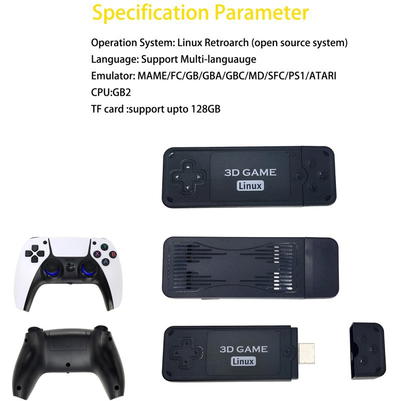 跨境U9 PRO游戏机HDMI高清2.4G无线电视游戏机3D战神PSP铁拳6 PS5 高清游戏机详情图2