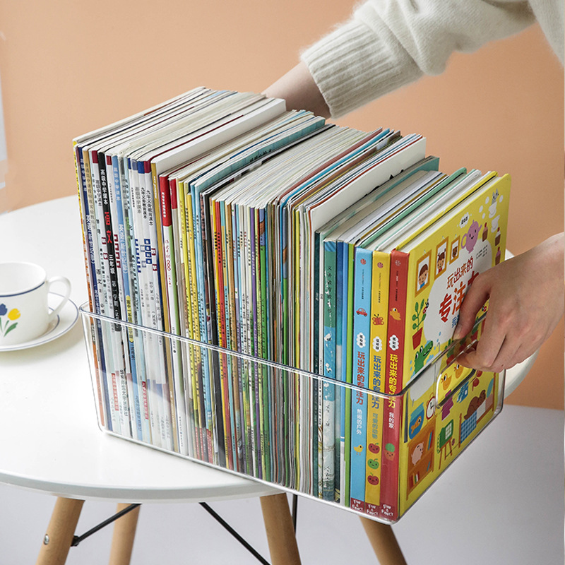 Zt1010 Storage Box Transparent Book Storage Box Children's Bookcase Bookcase Arrangement Artifact Book Box Basket Specification drawing