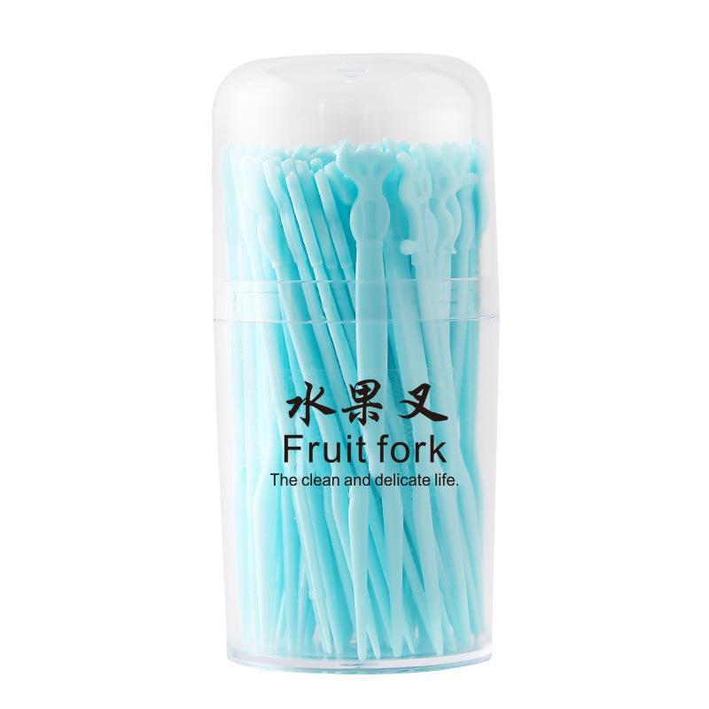 Creative thickened fruit fork disposable dessert Western food signature household plastic cake dessert fruit fork box Item Picture