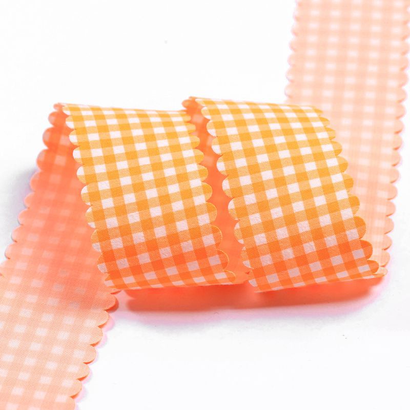 Korean Version Of Wavy Border Summer Macaron Plaid With Diy Bow Baked Flowers Dress Decorative Ribbon Application Scenario