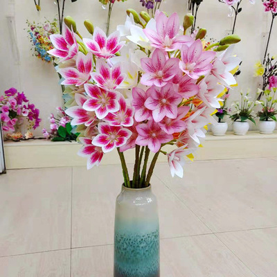 Single 9-head clematis imitation flower bouquets, wedding decorations, home interior decoration, office ornaments wholesale