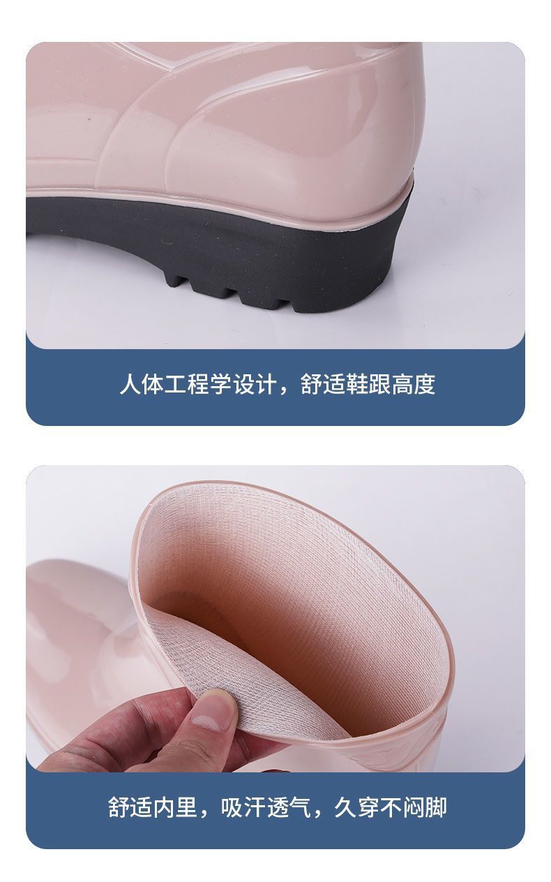 雨鞋低帮舒适厚款四季水胶鞋女士中筒厚底冬季高筒防滑水晶拖鞋详情16