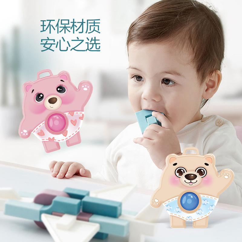 Cross-Border New Ice Bear Finger Bubble Music Decompression Toy Educational Silicone Stress Relief Toy Rat Killer Pioneer Pendant Application Scenario