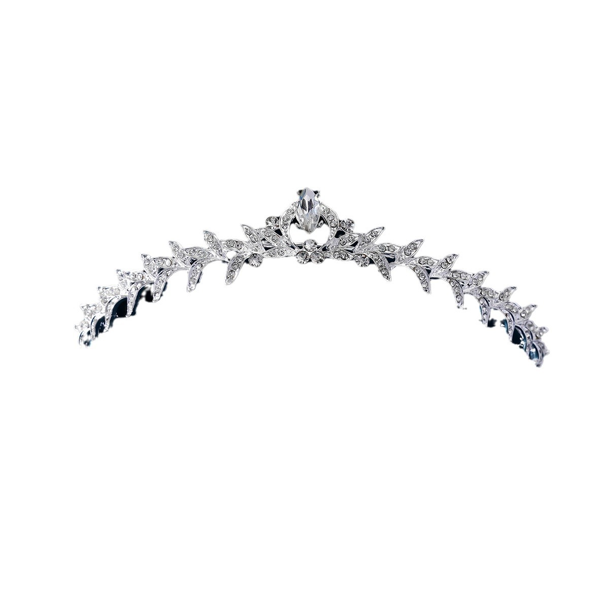 New diamond silver princess headwear, grand wedding dress, super glittering crystal, luxurious goddess bride wedding crown Item Picture