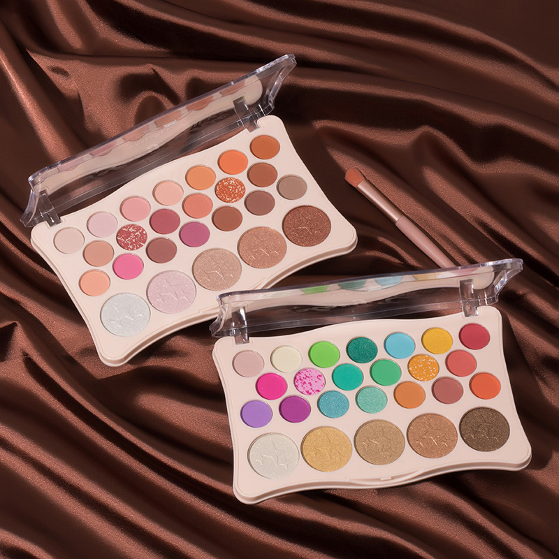 New Makeup 25 Color Eyeshadow Plate Pearl Non-Smudding Waterproof And Sweat Proof Eyeshadow Students Cross-Border Eyeshadow Wholesale Specification drawing