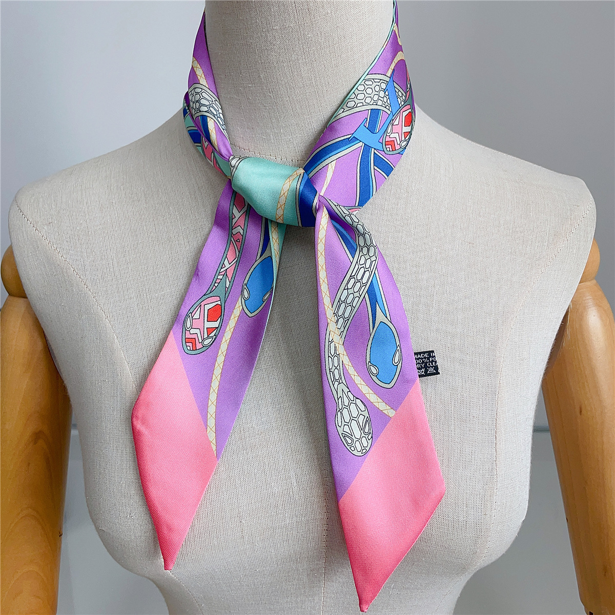 Early Spring New Style ~ Thin Narrow Long Small Silk Scarf Femininity Hundred Long Ribbon Tie Bag Handle Ribbon Belt Headband Application Scenario