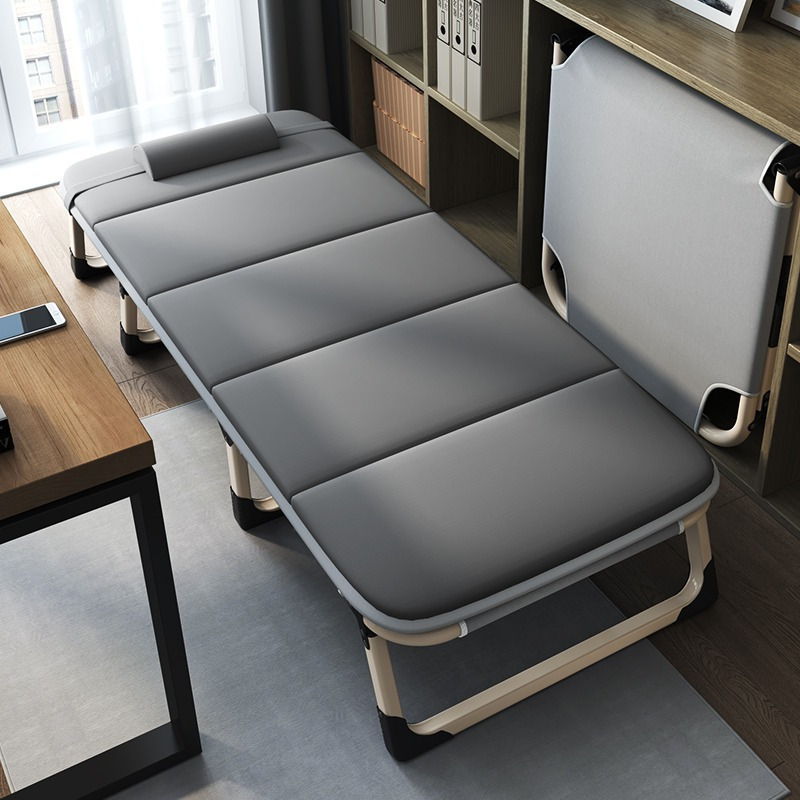 Single office nap bed, portable lounge chair, hospital companion bed, nap bed, simple camp bed, folding bed details Picture