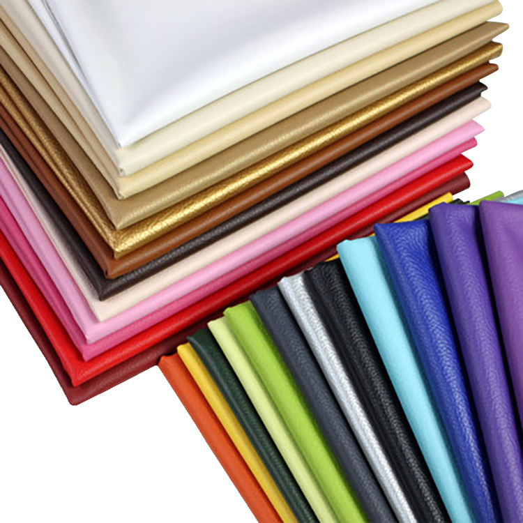 Manufacturers directly supply PVC artificial leather wholesale color edge litchi pattern 1.2MM spunlaced bottom cloth furniture sofa shoe leather fabric Item Picture