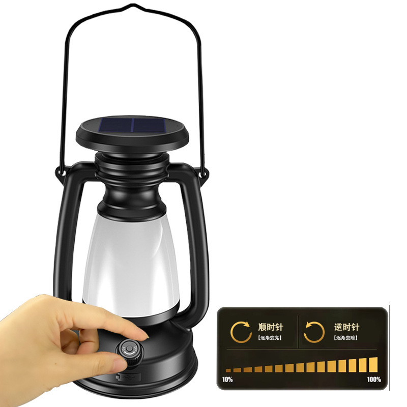 Cross-border outdoor camping lamps, ambient lamps, infinitely retro horse lamps, solar portable lighting lamps, camp lamps Specification image