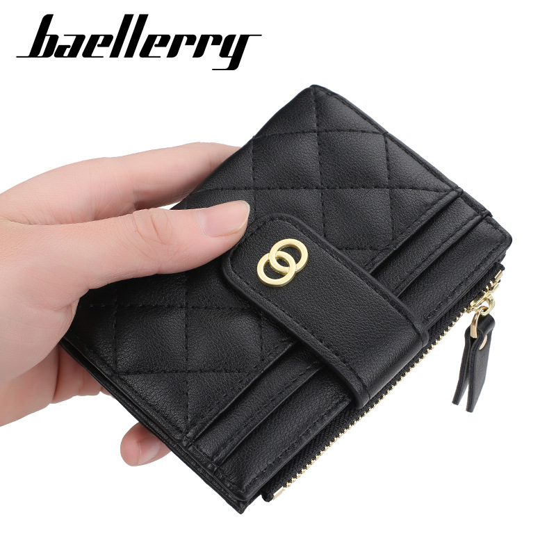 baellerry2021新款钱包女士短款韩版多卡位压花零钱包时尚小卡包详情图5