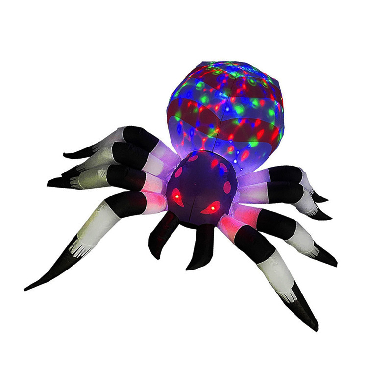 Cross-border Halloween outdoor courtyard scary atmosphere scene layout LED light spider aerated model customization Item Picture