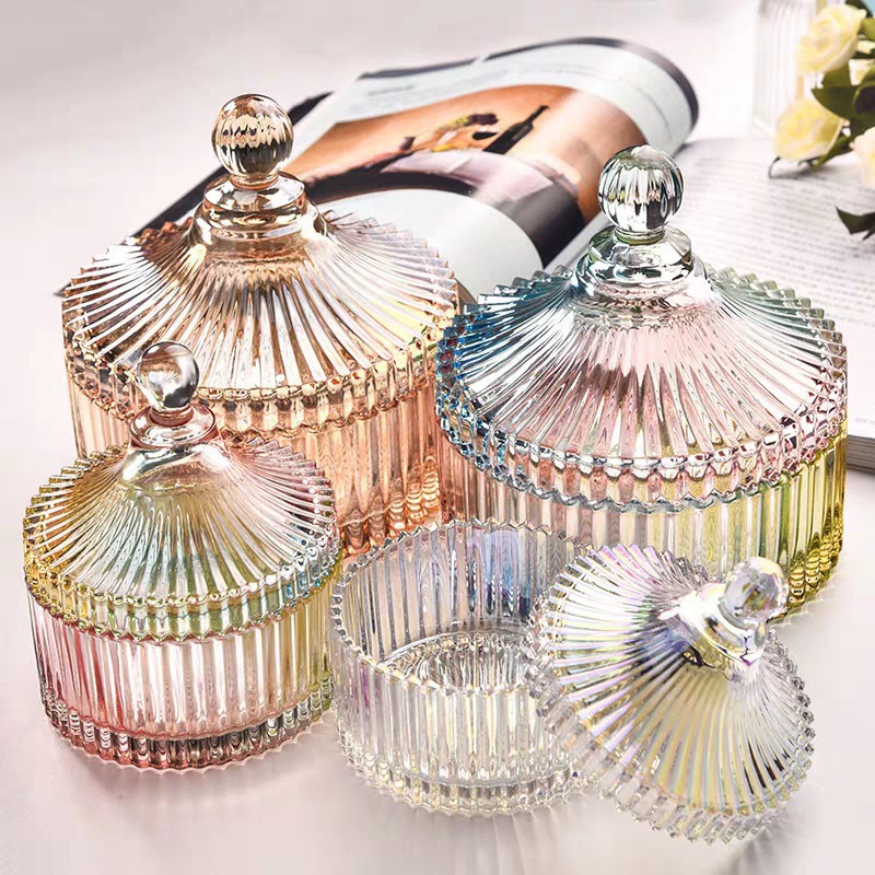 European-style glass candy jar