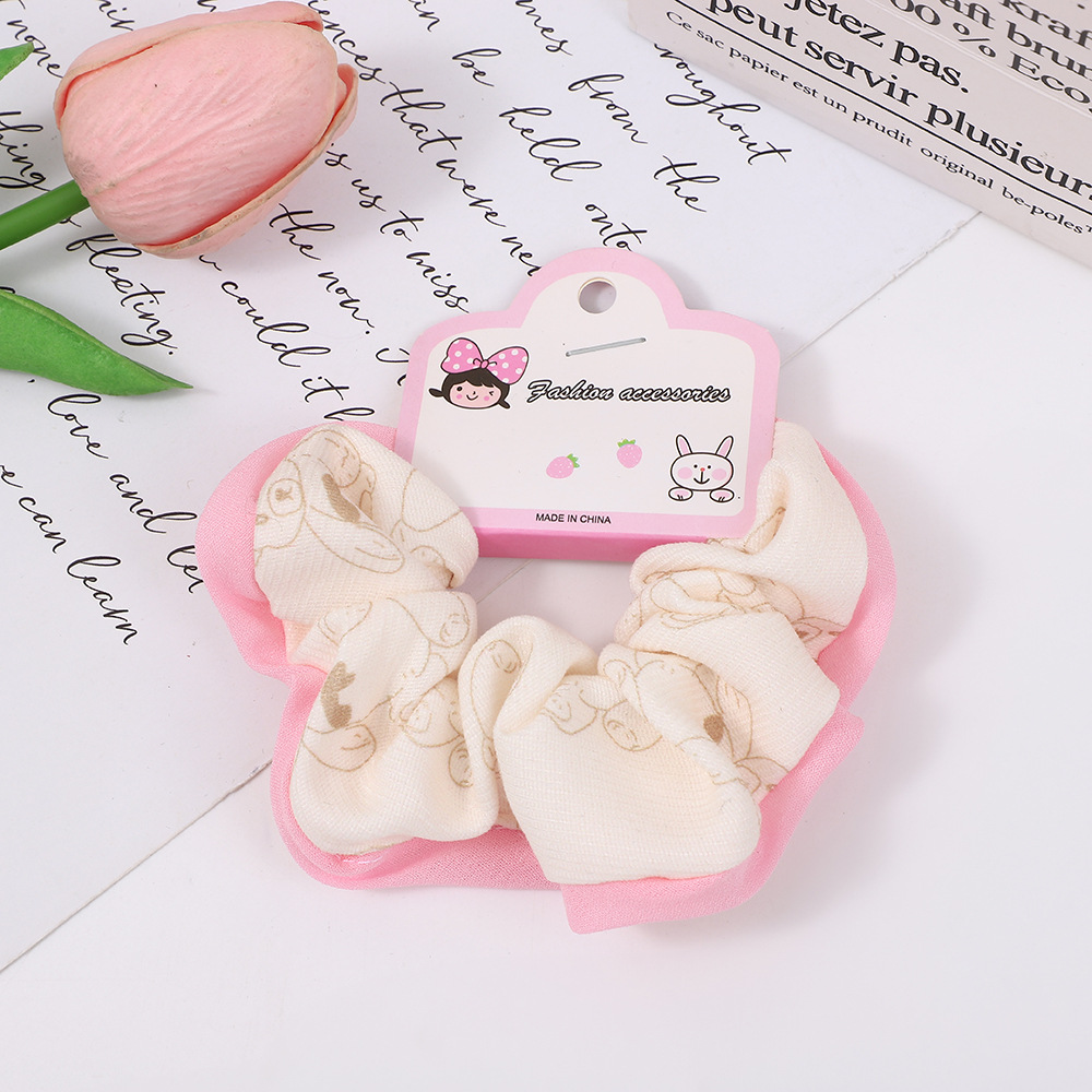 田园风草莓方形发圈小清新大肠发圈粉色系少女头饰头绳发饰现货产品图