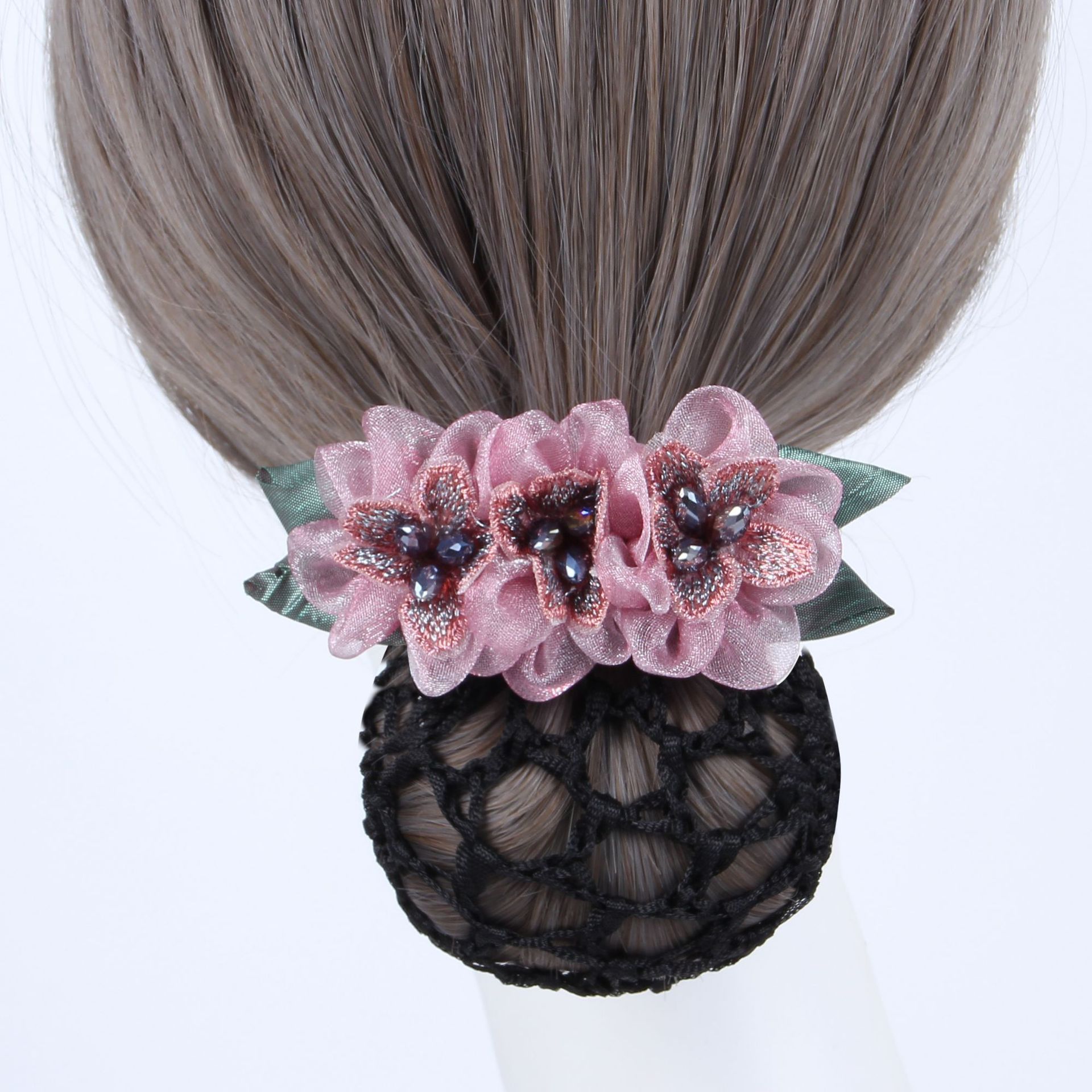 Yiwu Factory Spot Straight Hair Nurse Hair Net Work Career Korean Hotel Bank Hairpin Net Application Scenario