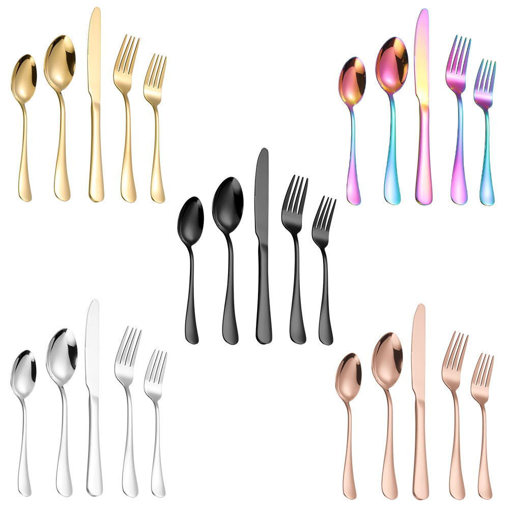 Amazon's best-selling 24/40/60-piece set of stainless steel tableware, knives, forks and spoons, 4/12 servings of Western steak knives and forks Item Picture