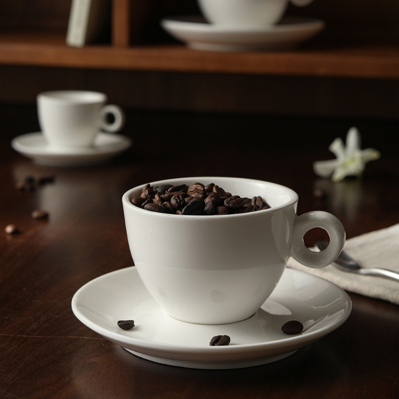 European-style coffee cups, latte art cups, ceramic afternoon tea cups, high appearance level, home Italian espresso cup and saucer sets details Picture