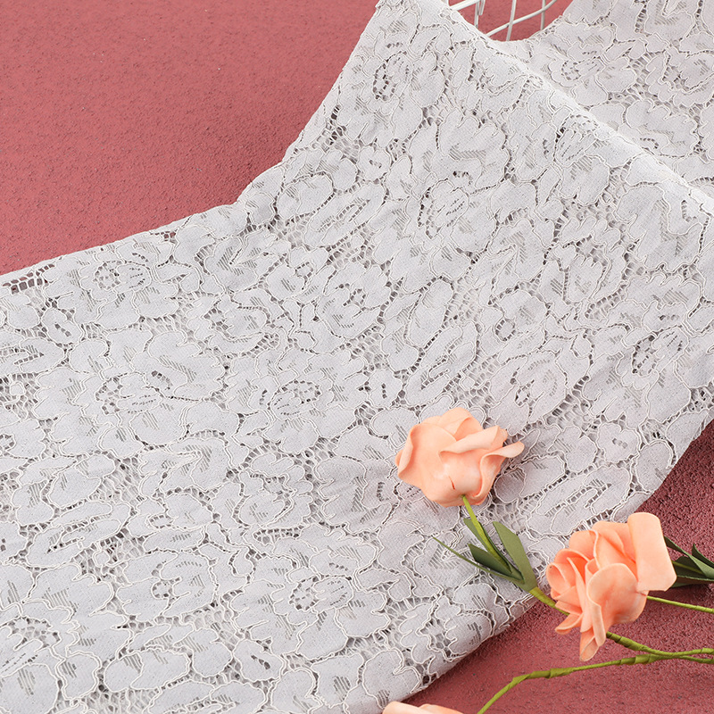 Grayish-white lace fabric details Picture