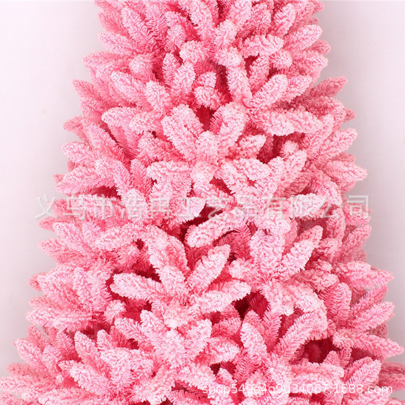 Christmas Pink Macaron Flocking Christmas Tree Decoration Export Christmas Tree Processing Customization Specification drawing