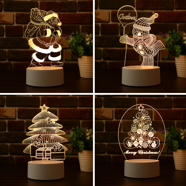3d night light electronic products, acrylic bedside ambient light, novel and unique Christmas gifts, creative gift table lamp