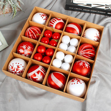 圣诞节装饰彩球礼盒套装创意彩绘圣诞球派对圣诞树吊球挂件