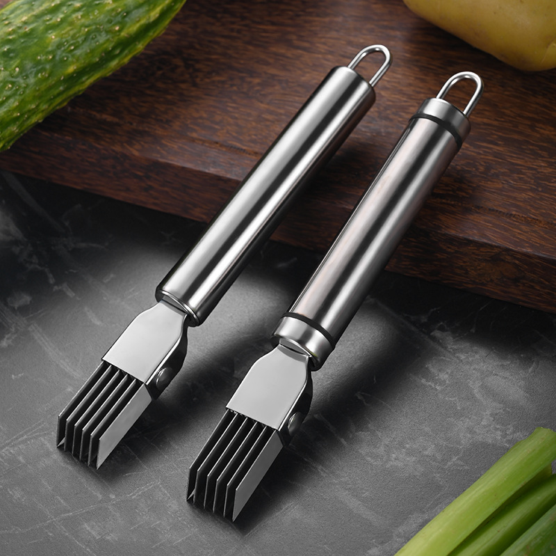 Stainless steel scallion cutter, scallion knife, multi-functional vegetable cutter, convenient scallion flower and scallion shreds, kitchen small tools details Picture