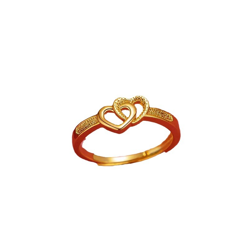 Fashionable and niche design, high-end bow women's ring, adjustable opening, gold-plated ring, brass sand-gold plated wholesale Item Picture