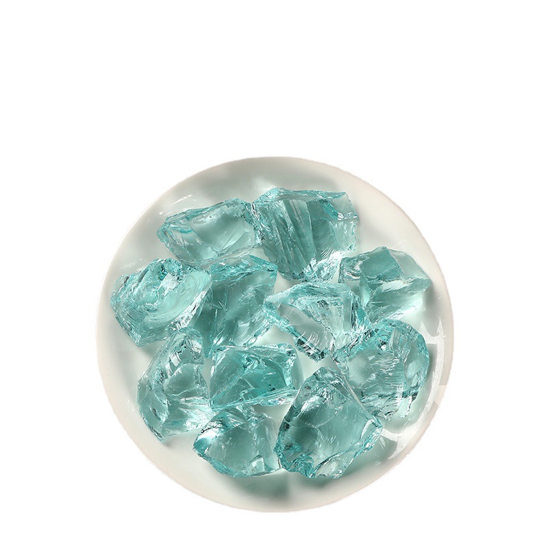 琉璃原石/浅蓝琉璃/深绿琉璃白底实物图