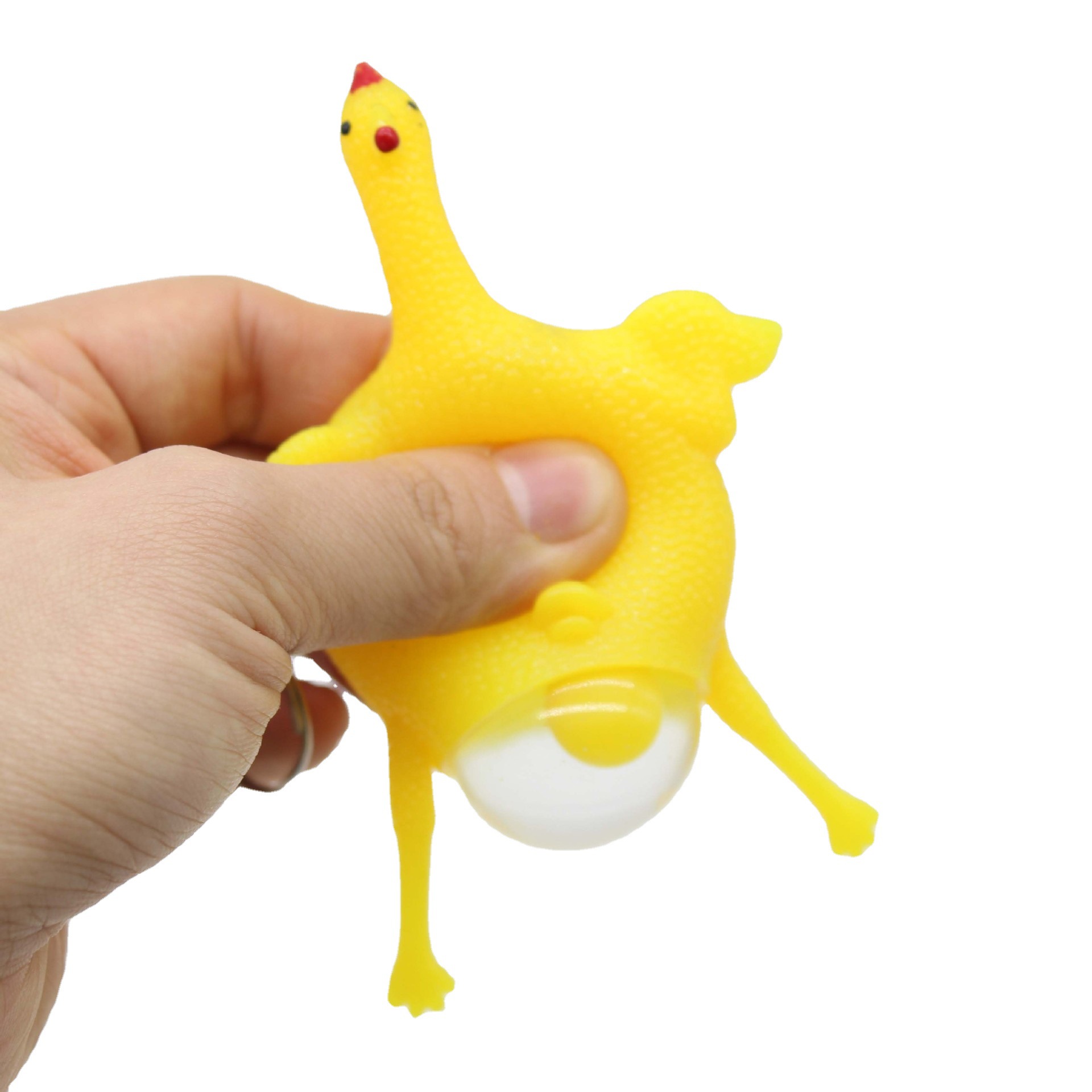 Laying chicken key pendant decompression venting toy New strange little spoof toy will lay eggs chicken TPR toy