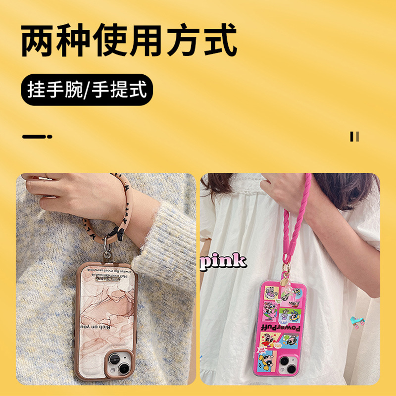 Japanese South Korean Ins Wind Twist Solid Color Clip Mobile Phone Lashings Anti-Fall Silicone Wrist Strap Creative Cute Luminous Bear Cartoon Pendant Mobile Phone Shell Universal Gasket Card Pendant Jewelry Female Application Scenario