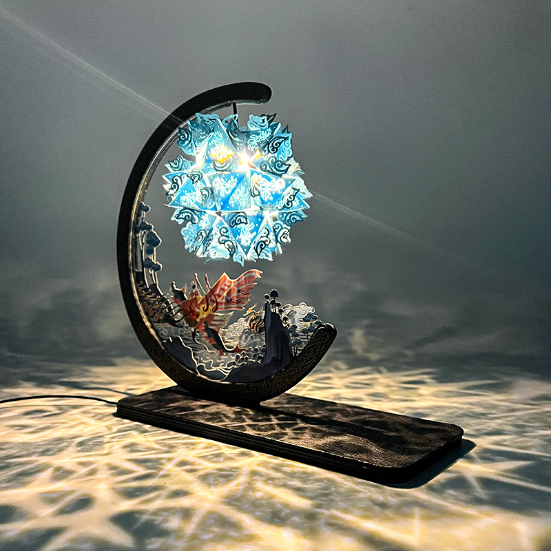 National Treasure Cultural and Creative Luoshen Changle Weiyang DIY Paper-cut Lamp Creative Gift 520 Decorative Night Light Souvenir Specification image