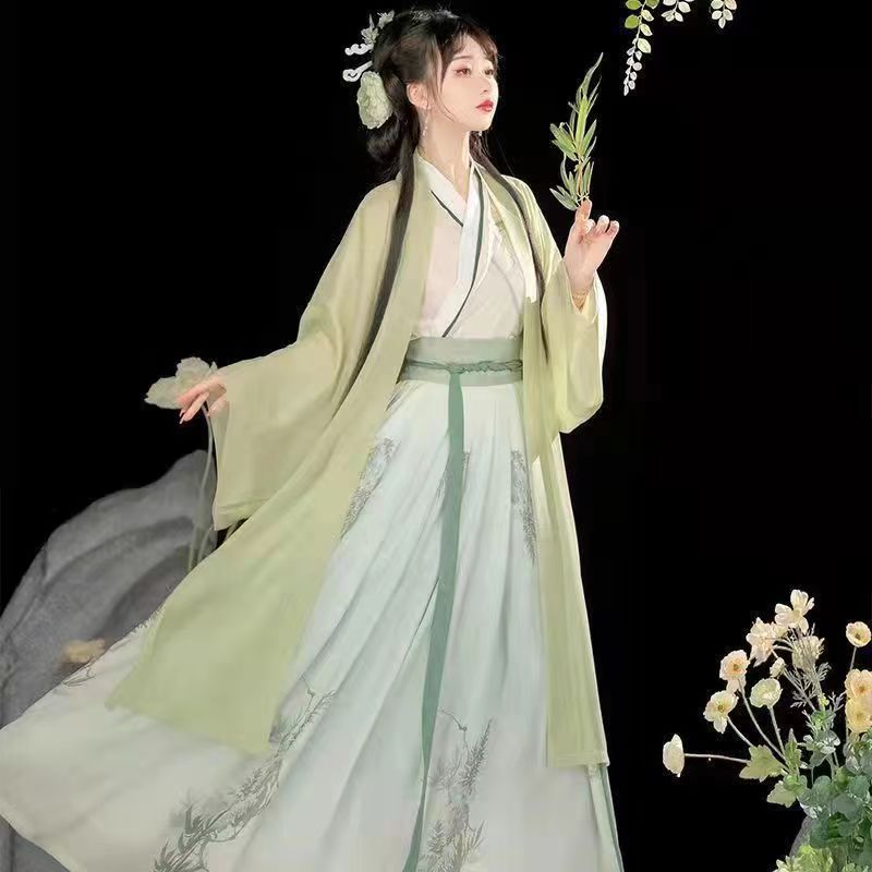 国潮全套古风学生夏季轻薄日常女装汉服古代宋制齐腰襦裙高颜值女汉服