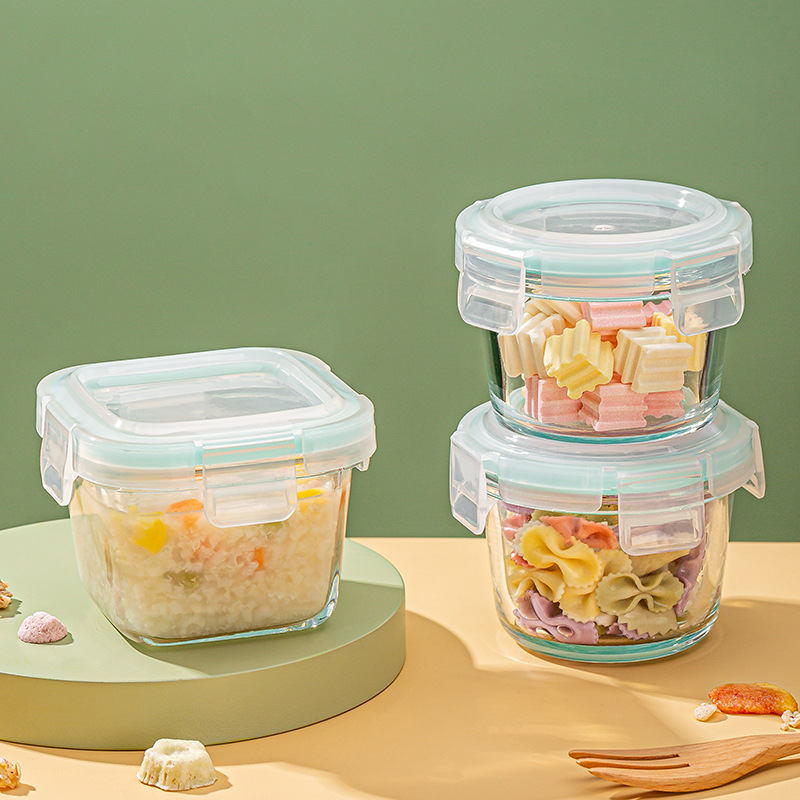 玻璃宝宝辅食盒奶粉零食专用保鲜储存可蒸煮蛋糕模具婴儿辅食碗